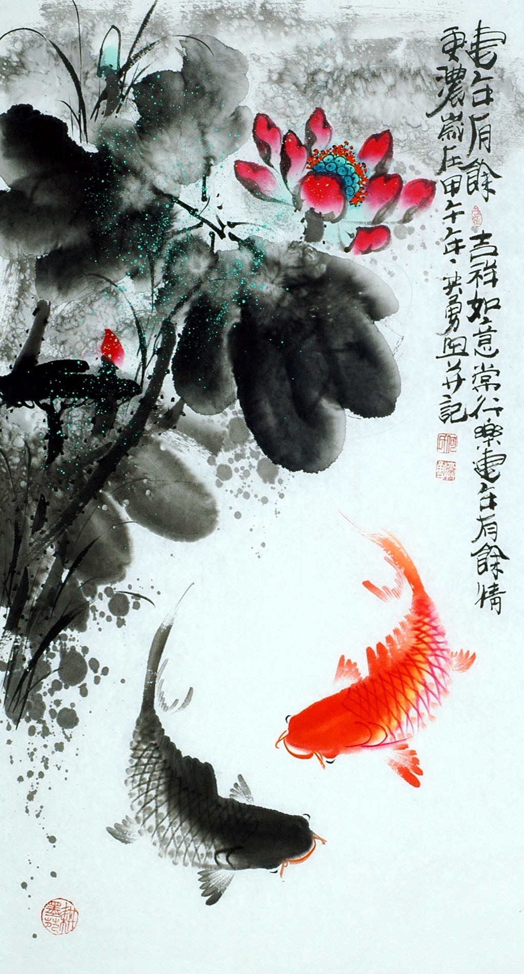 Chinese Fish Painting - CNAG013593 - CNArtGallery.com