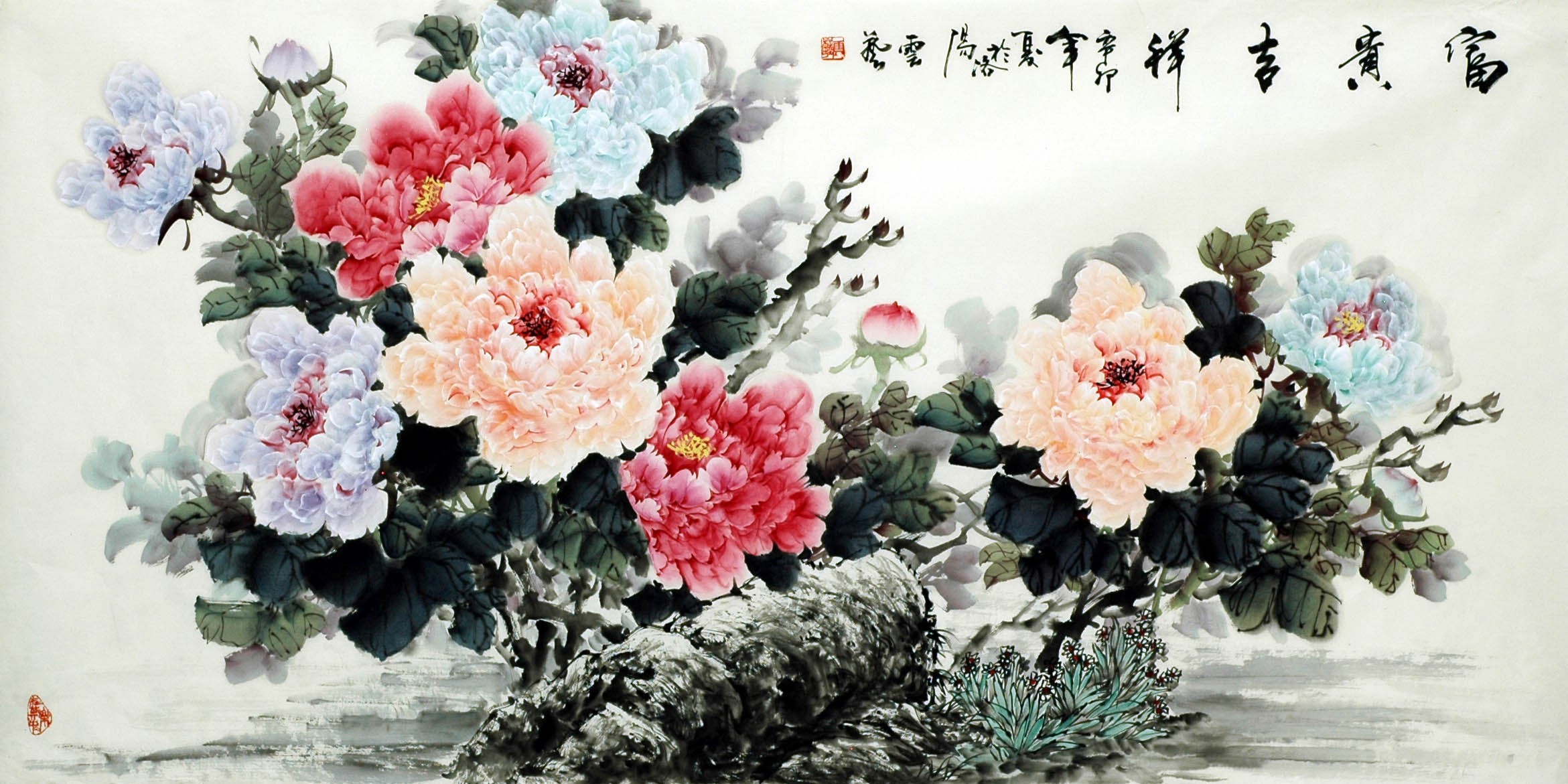 Chinese Peony Painting - CNAG007091