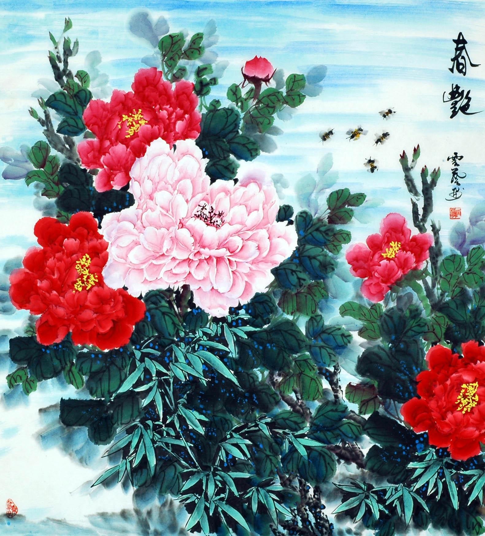 Chinese Peony Painting - CNAG007628