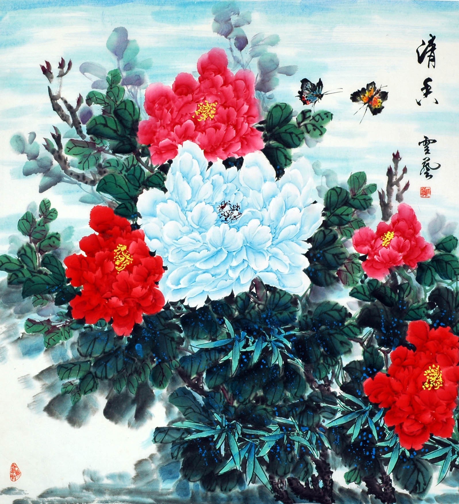 Chinese Peony Painting - CNAG007629